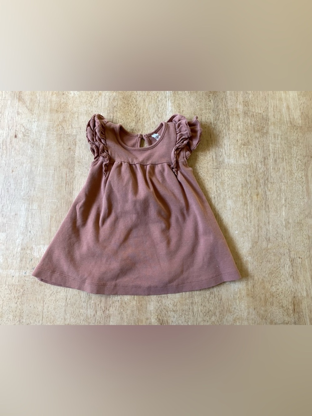 Quincy Mae Dusty Rose Ruffle Sleeve Knit Dress